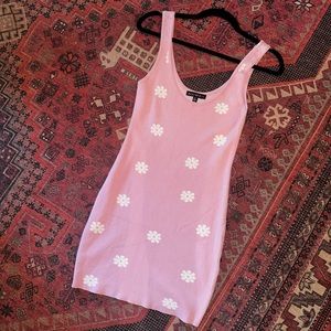 Blue Blush Boutique Pink and White Flower Knit Dress